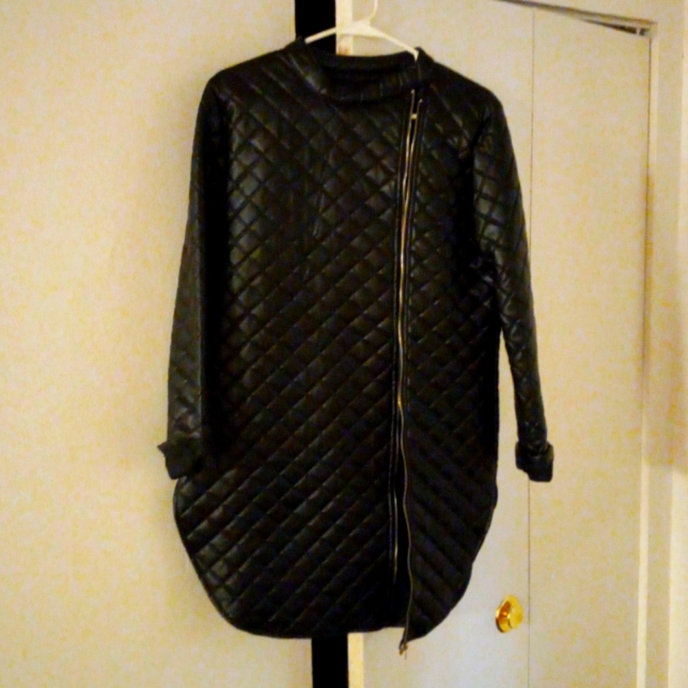 Faux leather form fitting mini dress